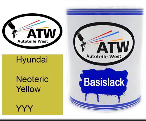 Hyundai, Neoteric Yellow, YYY: 1L Lackdose, von ATW Autoteile West.